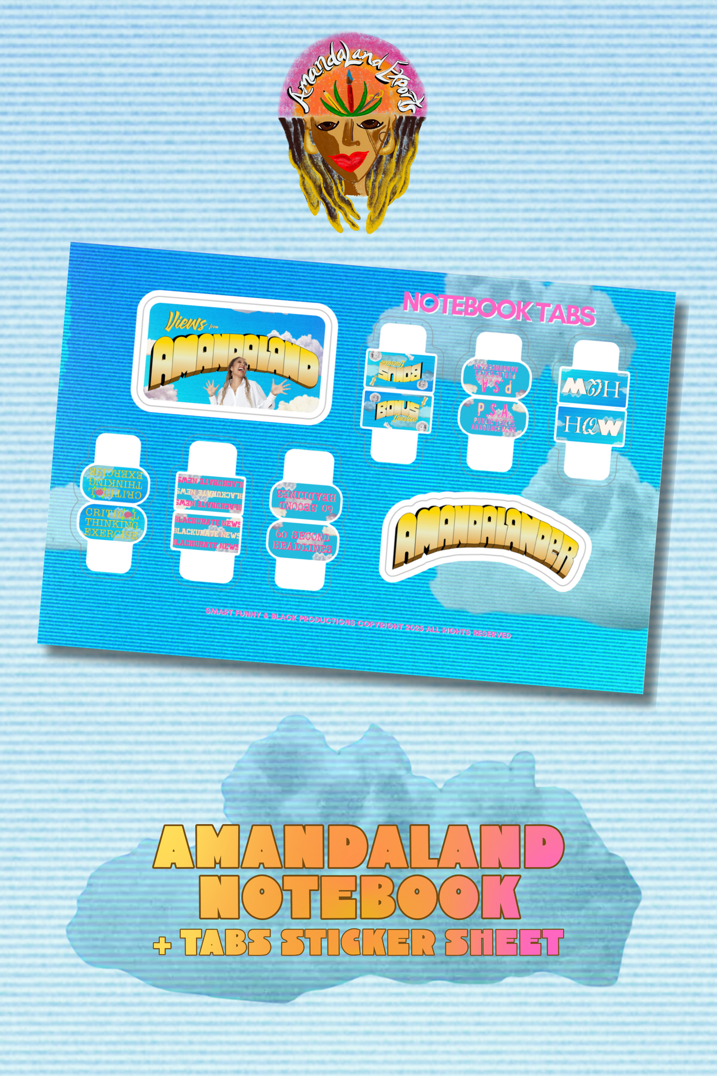 AMANDALAND Notebook + TABS Sticker Sheet