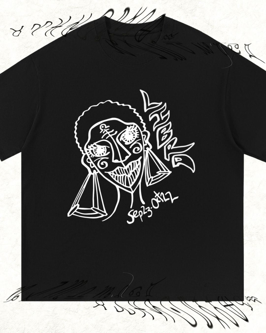 LIBRA SIS [B&W] OVERSIZED tee