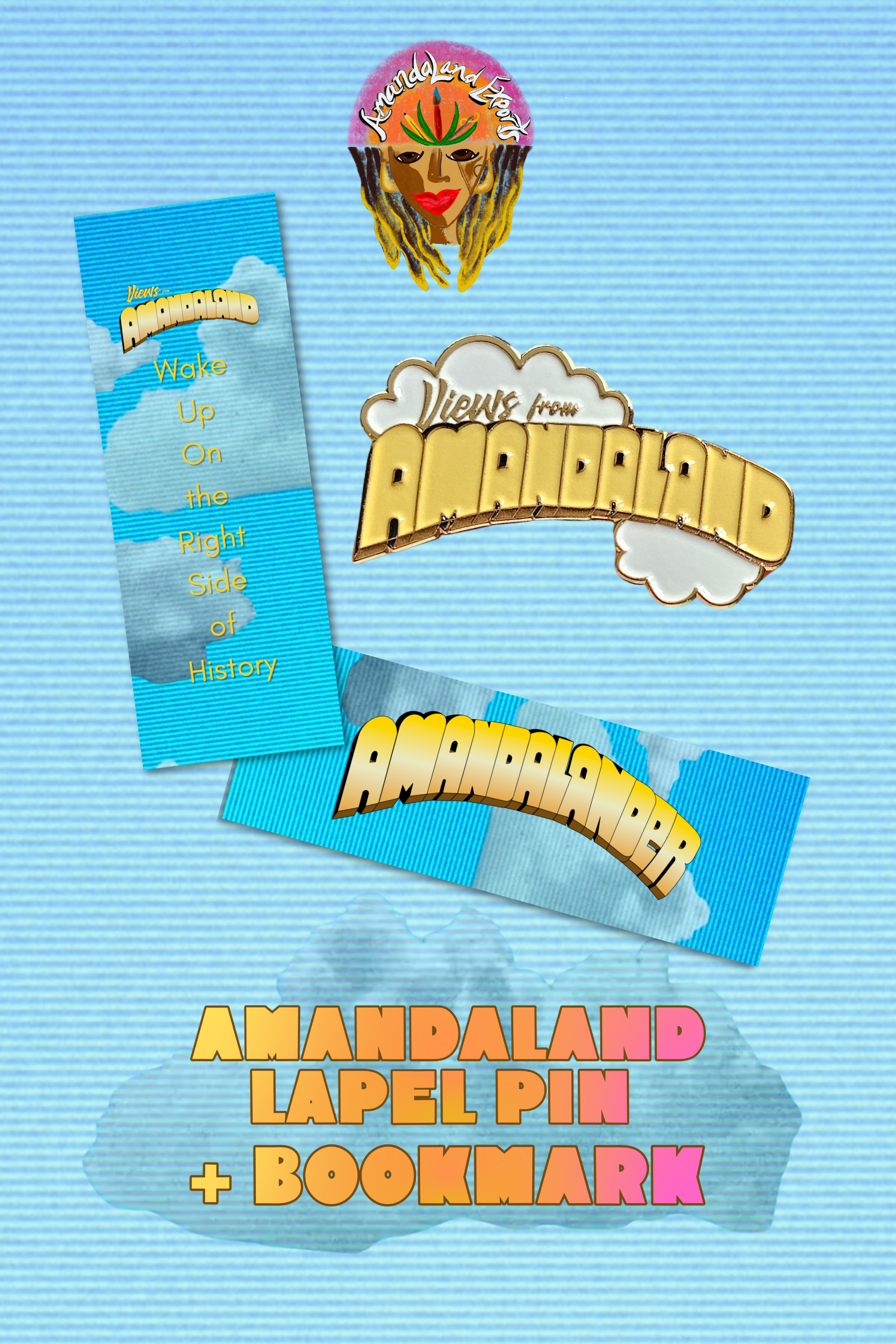 AMANDALAND lapel pin + bookmark