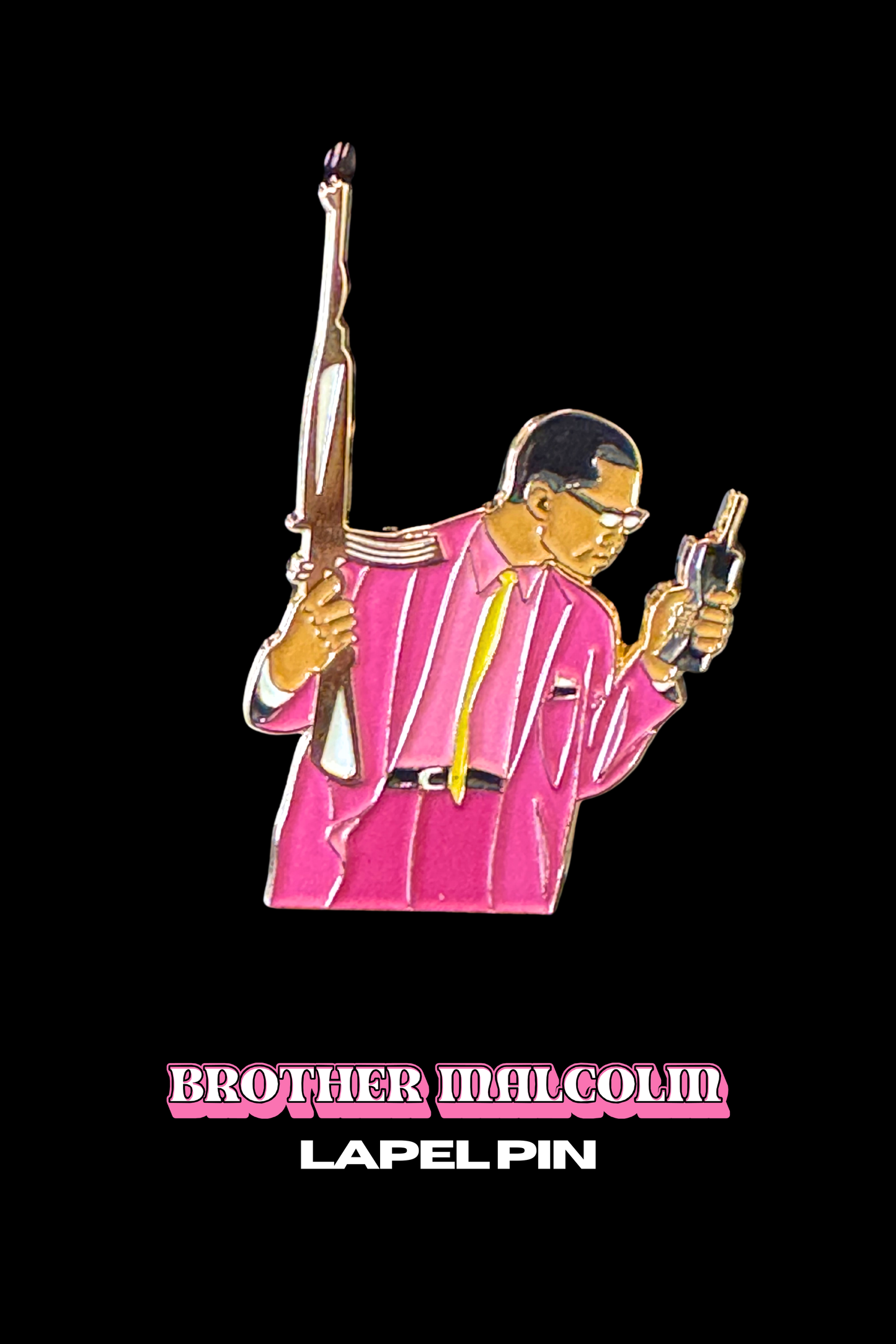 Brother Malcolm LAPEL PIN + BOOKMARK