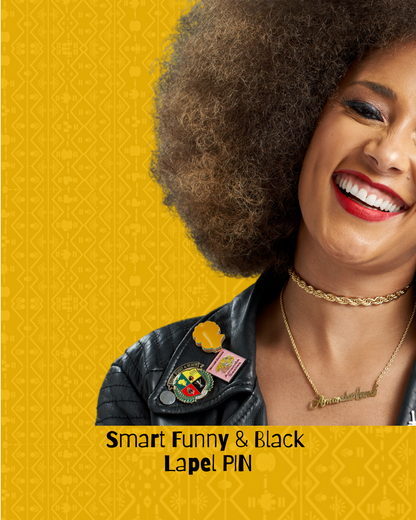 Smart Funny & Black Lapel Pin [w/ bookmark]
